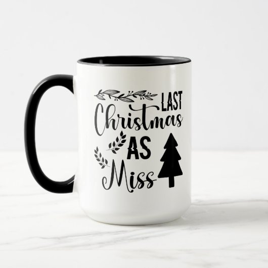 Mug Dernier Noël comme Mlle (Gauche)