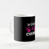 Mug Dernière journée de Chemo empreinte digitale Cance (Devant gauche)