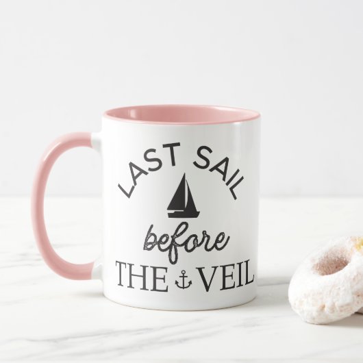 Mug Dernière voile avant le voile Bachelorette (Avec donut)