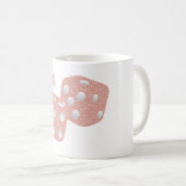 Mug Dés à paillettes roses glamour avec nom personnali (Devant droit)