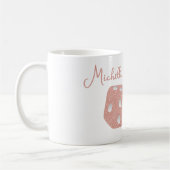 Mug Dés à paillettes roses glamour avec nom personnali (Gauche)