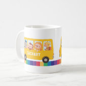 Mug Des animaux joyeux et des enfants en bus scolaire (Devant gauche)