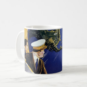 Mug Des astronautes de science-fiction vintages orbite