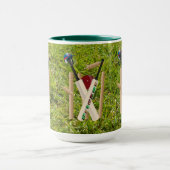 Mug Des Billets De Cricket Sur De L'Herbe Verte, (Centre)