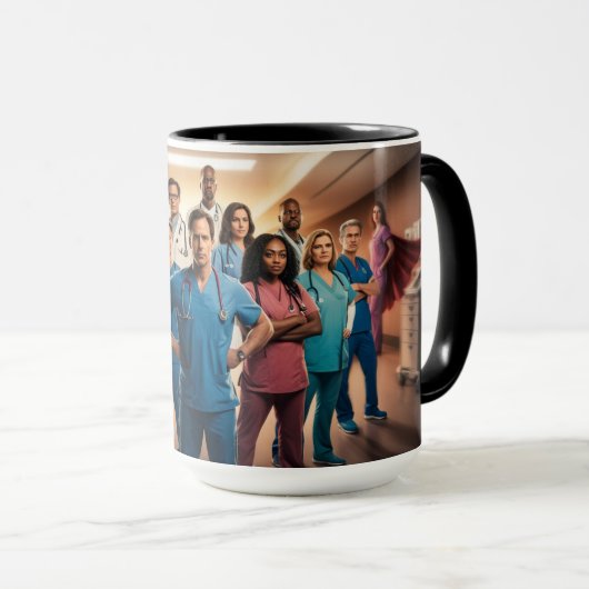 Mug Des blouses blanches aux super-héros (Devant droit)