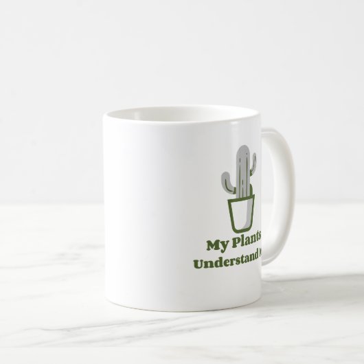 Mug Des cactus verts simples en pot (Devant droit)