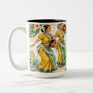 Mug des danseurs Kandyens Sri Lankais mignons.