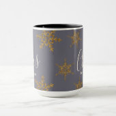 Mug Des faches de neige dorée au pourpre du Nouvel An (Centre)