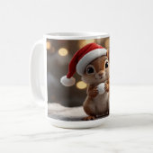 Mug des Fêtes de Noël Écureuil Mignon (Devant gauche)