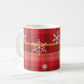 Mug Des flocons de neige sur une plaque de Noël (Devant gauche)