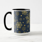 Mug Des flocons dorés sur la marine (Gauche)