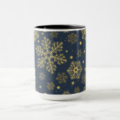 Mug Des flocons dorés sur la marine (Centre)