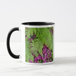 Mug Des fougères de forêt avec pétales de fleurs ro