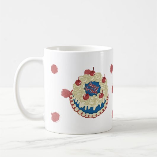 Mug Des gorgées douillettes avec une cerise sur le des (Gauche)