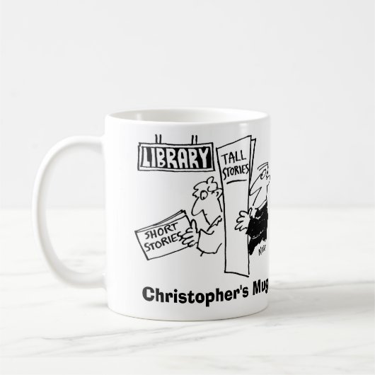 Mug Des hommes lisent des livres à la bibliothèque. Aj (Gauche)