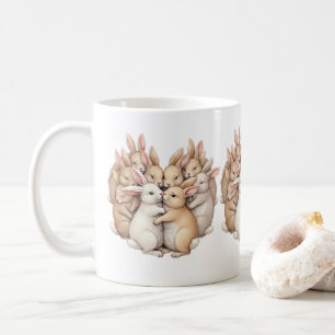 Mug Des lapins adorables dans un Pastel cosy Hug Illus