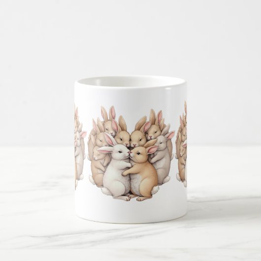 Mug Des lapins adorables dans un Pastel cosy Hug Illus (Centre)