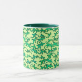 Mug Des lézards verts sur un arrière - plan vert citro (Centre)