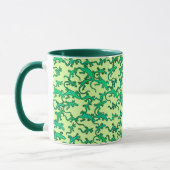 Mug Des lézards verts sur un arrière - plan vert citro (Gauche)