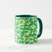 Mug Des lézards verts sur un arrière - plan vert citro (Devant droit)