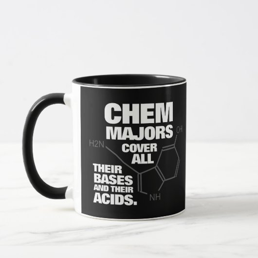 Mug Des Majors De Chimie Drôle Couvrent Leurs Bases .. (Gauche)