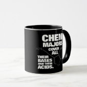 Mug Des Majors De Chimie Drôle Couvrent Leurs Bases .. (Devant droit)