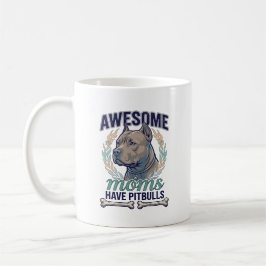 Mug Des mamans géniales ont des Pitbulls Couronne d'os (Gauche)