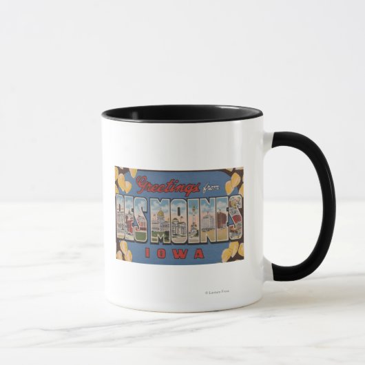 Mug Des Moines, Iowa - Grandes Lettres Scènes 2 (Droite)