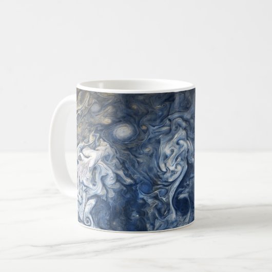Mug Des nuages bleus scintillants de la planète Jupite (Devant gauche)