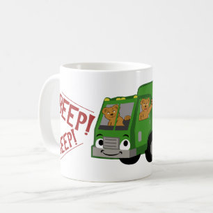 Mug Des ours conduisant un camion d'ordures