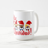 Mug Des petits caroleurs chantent Feliz Navidad Christ (Devant droit)