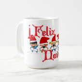 Mug Des petits caroleurs chantent Feliz Navidad Christ (Devant gauche)