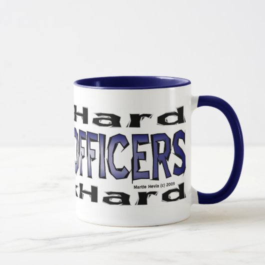 Mug Des policiers - jouez dur/tasse dure de travail (Droite)
