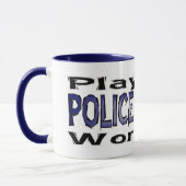 Mug Des policiers - jouez dur/tasse dure de travail (Gauche)