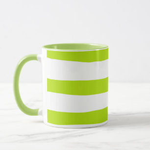Mug Des rayures inégales dans la chaux Vert et Blanc
