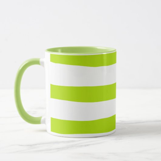 Mug Des rayures inégales dans la chaux Vert et Blanc (Gauche)