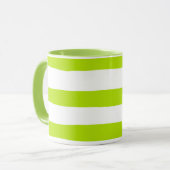 Mug Des rayures inégales dans la chaux Vert et Blanc (Devant gauche)