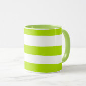 Mug Des rayures inégales dans la chaux Vert et Blanc (Devant droit)