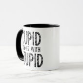 Mug Des rimes Cupides Avec Stupides (Devant gauche)