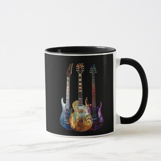 Mug Des sons de musique. Guitare colorée (Droite)