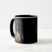 Mug Des sons de musique. Guitare colorée (Devant gauche)