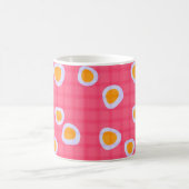Mug Des spots amusants sur un corail rose à damiers ar (Centre)