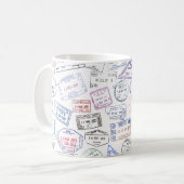 Mug Des timbres-passeports internationaux sur une tass (Devant gauche)