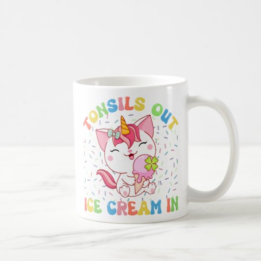 Mug Des Tonsiles, De La Glace Dans | Chat Unicorn (Droite)