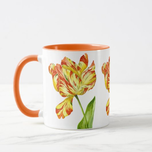 Mug Des tulipes de feu sur une boule de combo (Gauche)
