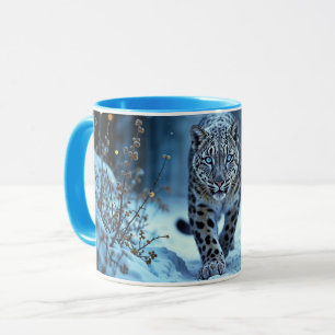 Mug Des yeux brillants de félin d'hiver furieux monde