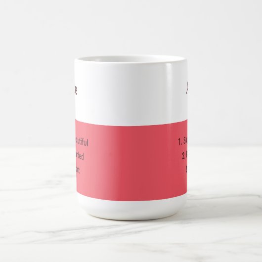 Mug Description du nom simple rose blanc (Centre)