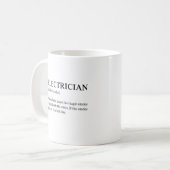 Mug Description technique drôle d'électricien (Devant gauche)