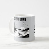 Mug Desert Dawn Black and White Roadrunner Sketch Art (Devant gauche)