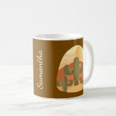 Mug Désert de cactus avec soleil (Devant droit)